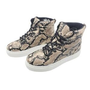 NEW QUPID SNAKE SKIN ROYAL COMBAT WOMEN'S BOOTS - 8